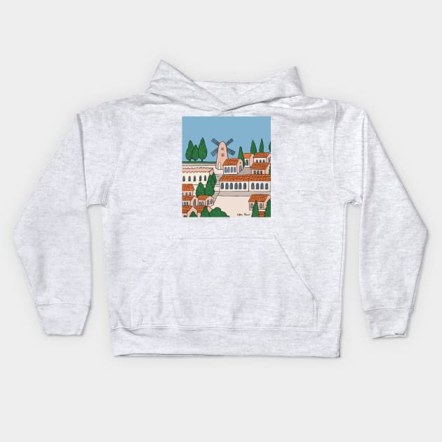 The Windmill of Jerusalem Kids Hoodie by Barul